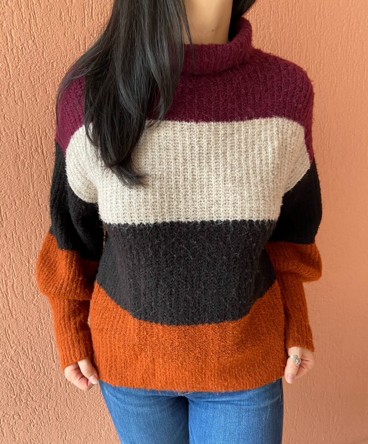Color block sweater for fall essential wardrobe