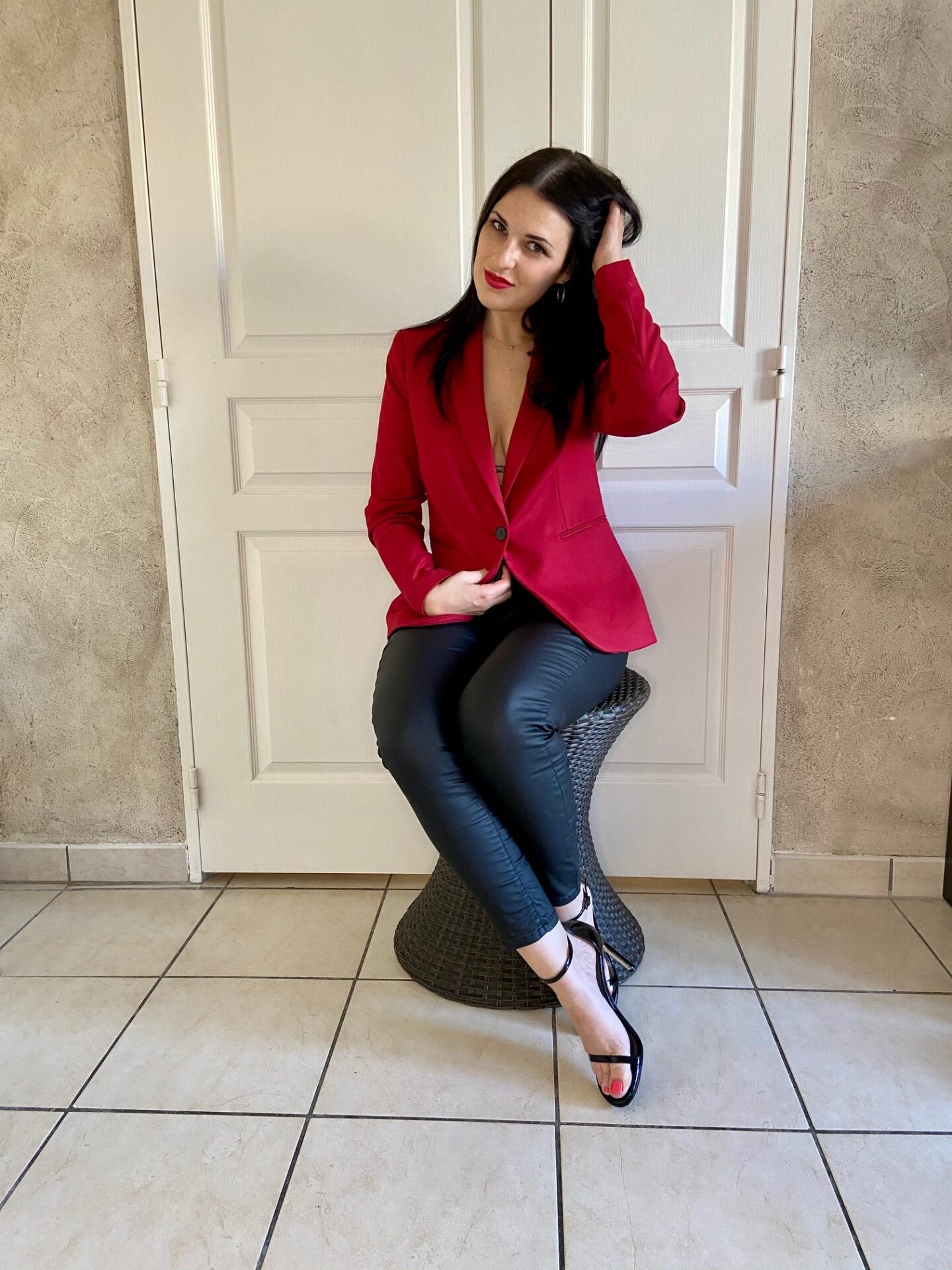 sexy blazer low cut look