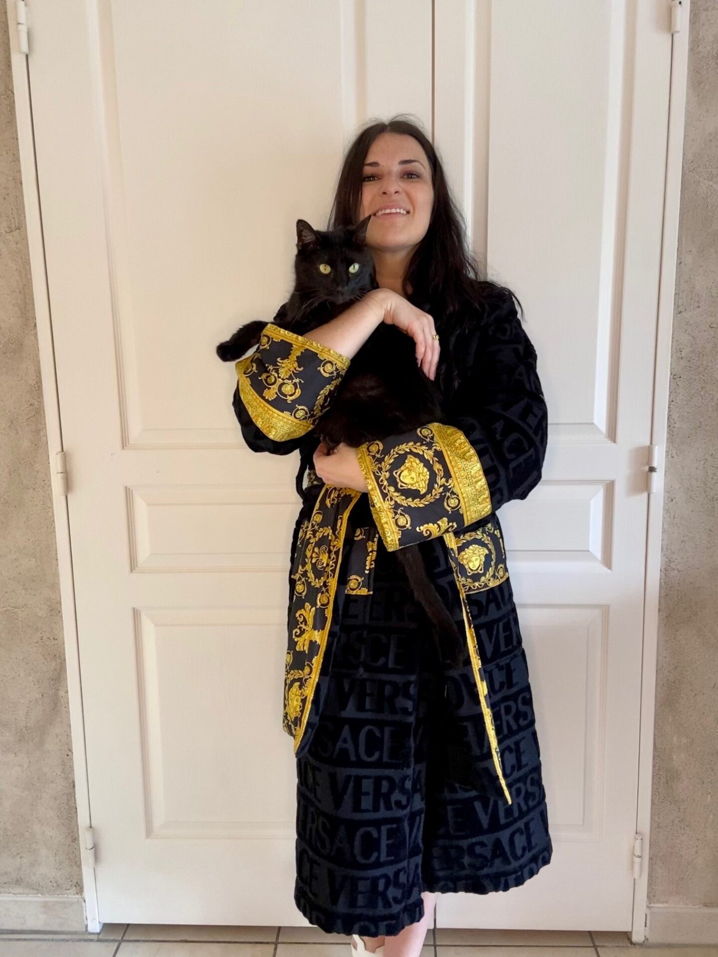 versace bathrobe, luxury loungewear