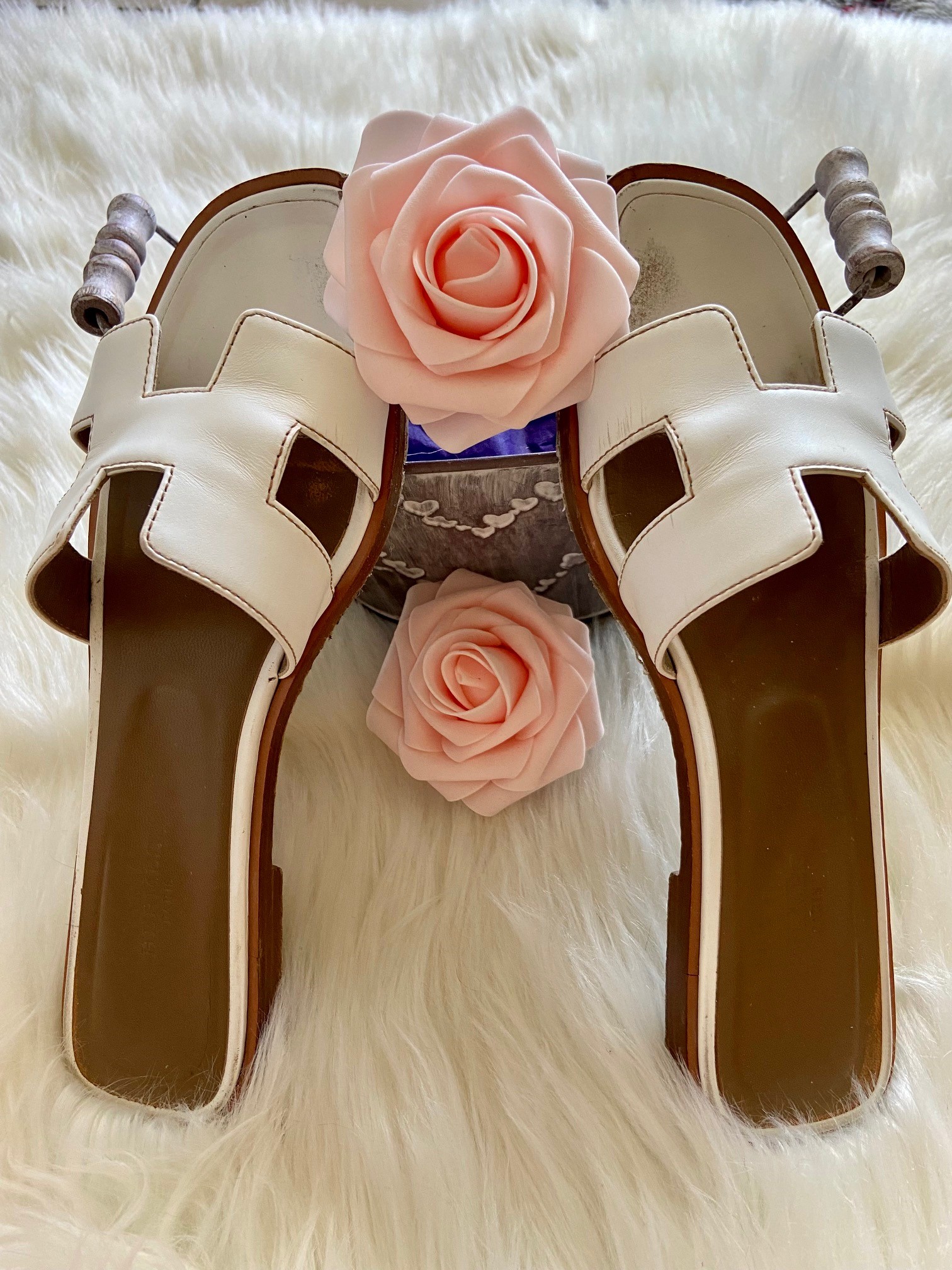 Hermes classic woman slides Epsom leather flats & heels
